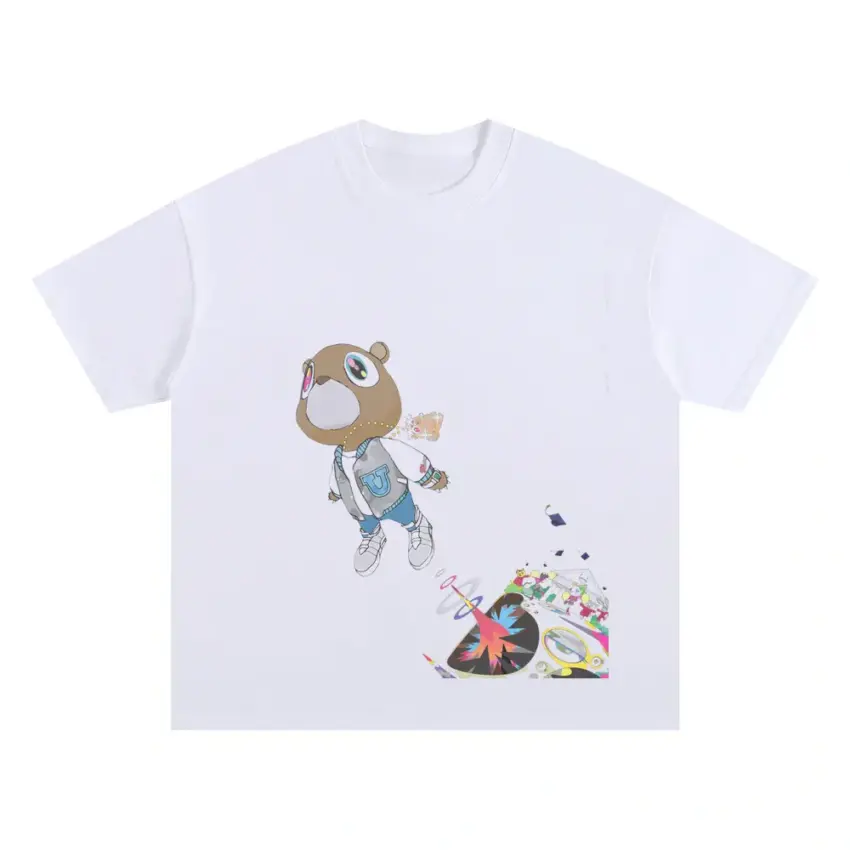 Graduation Bear Oversized White Graphic Tee