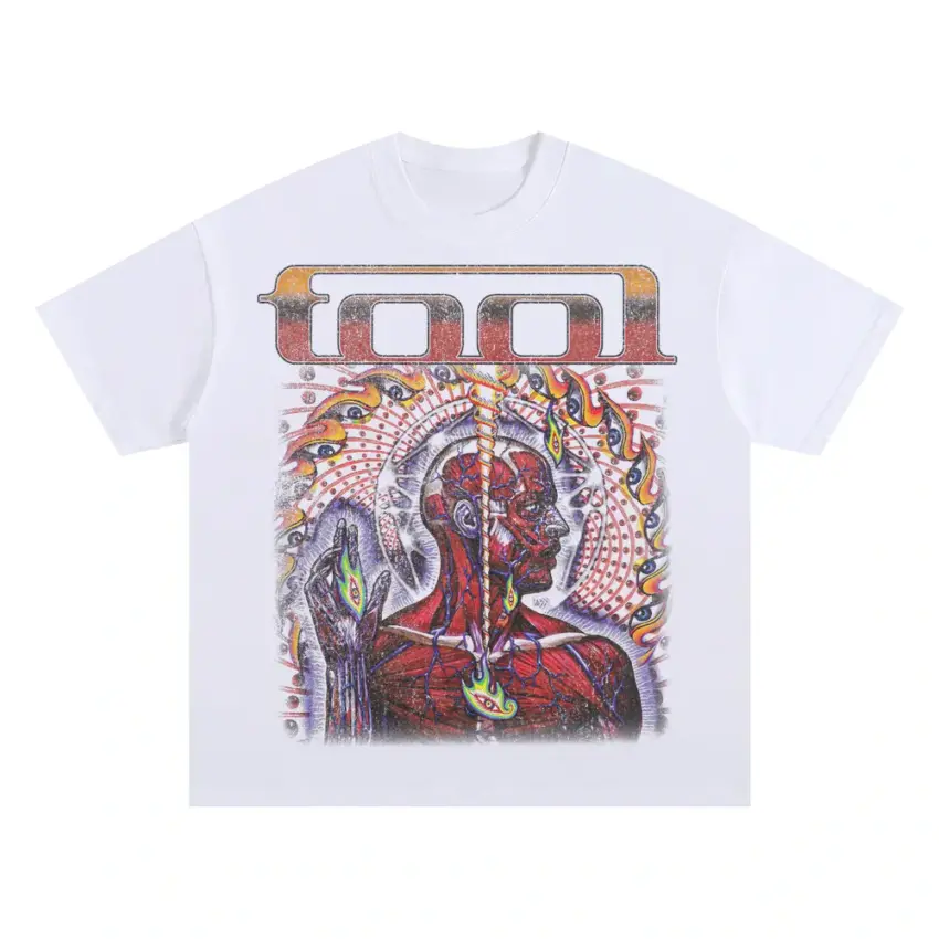 Lateralus Anatomy Oversized White Graphic Tee