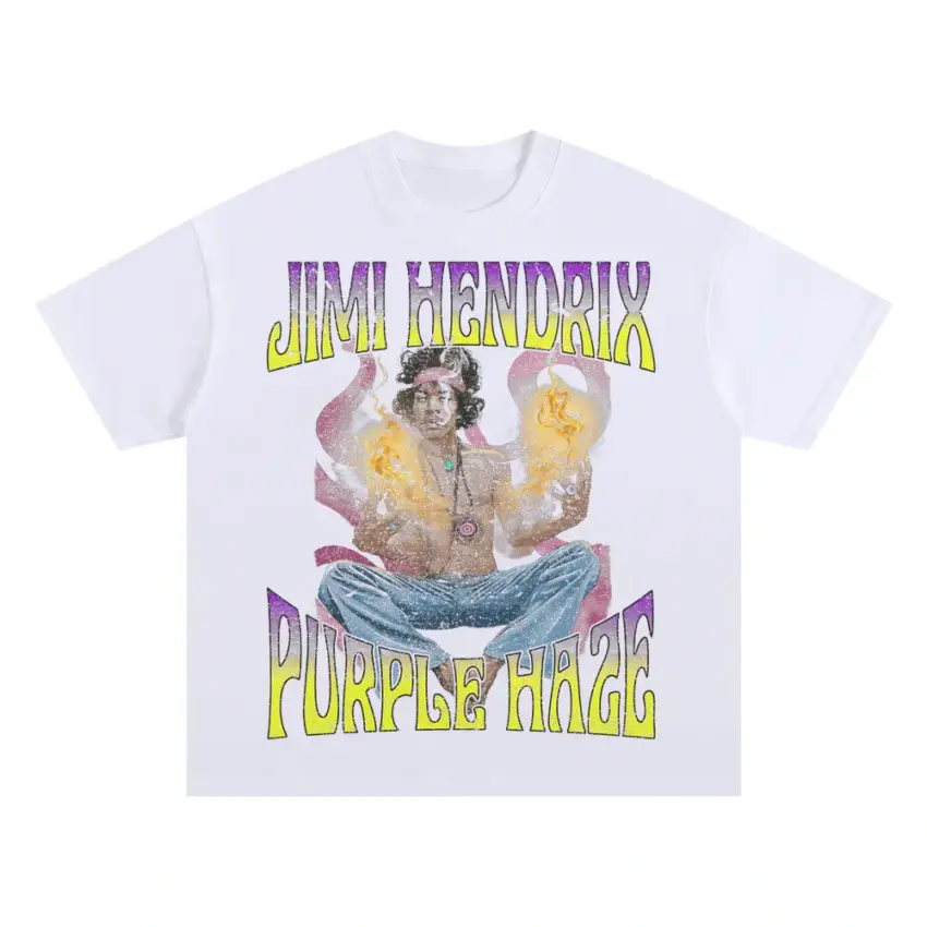 Purple Haze Experience Oversized White Graphic Tee