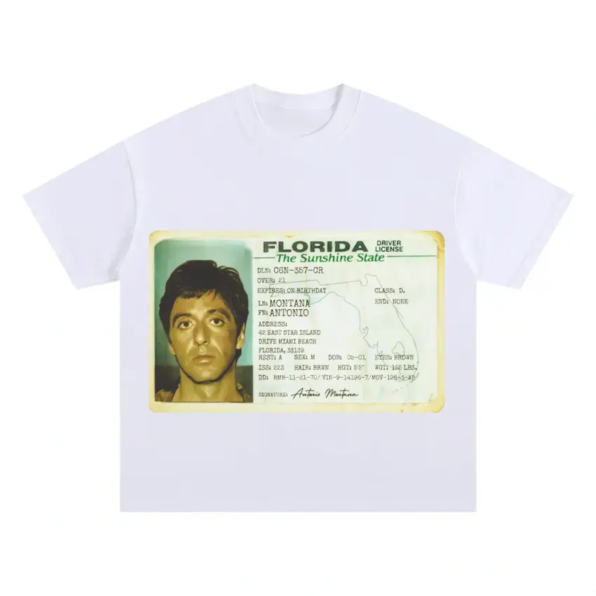 Scarface ID Oversized White Graphic Tee