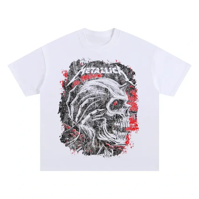 Sad But True Skull Oversized White Graphic Tee