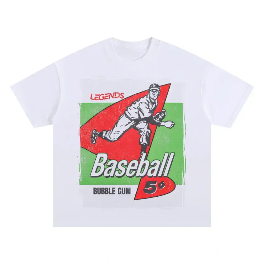 Five Cent Bubble Gum Catch Oversized White Graphic Tee