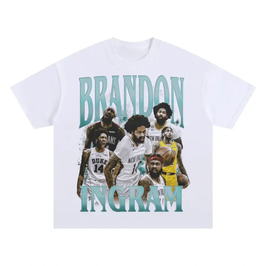 Brandon Ingram New Orleans Star Oversized White Graphic Tee