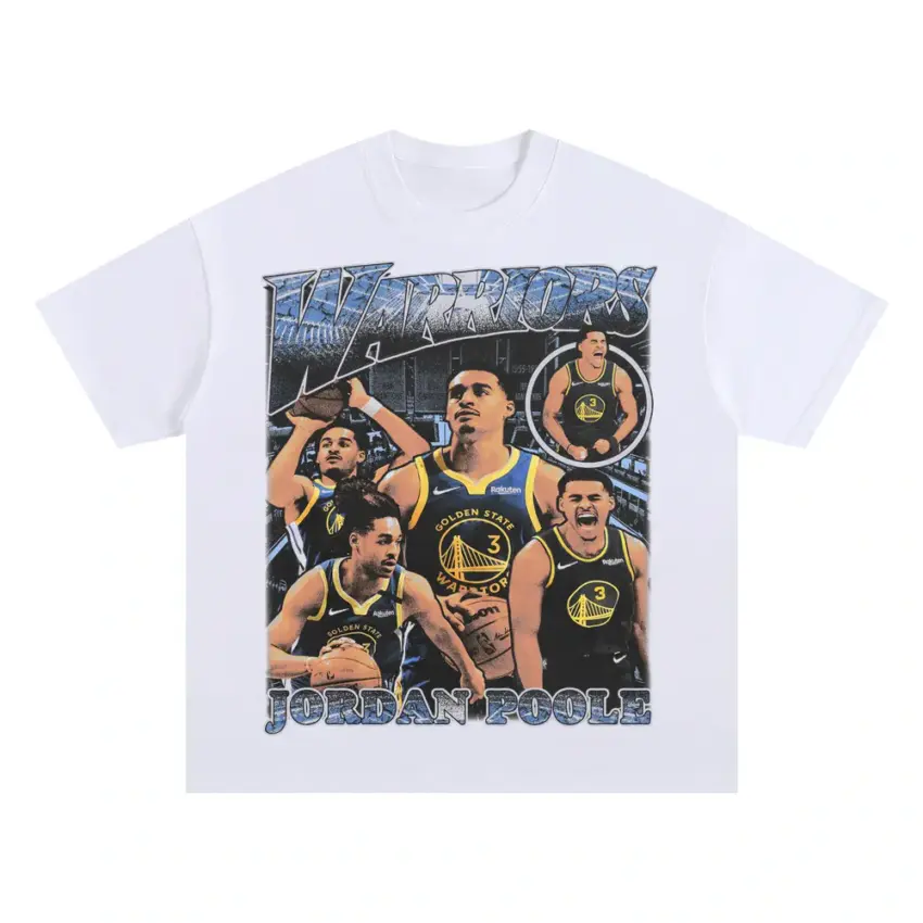 Jordan Poole Golden State Splash Oversized White Graphic Tee