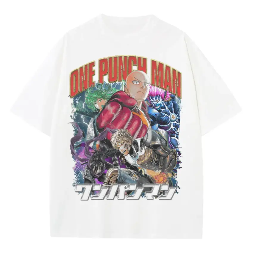 Caped Baldy Power Heavyweight Oversized White Graphic Tee