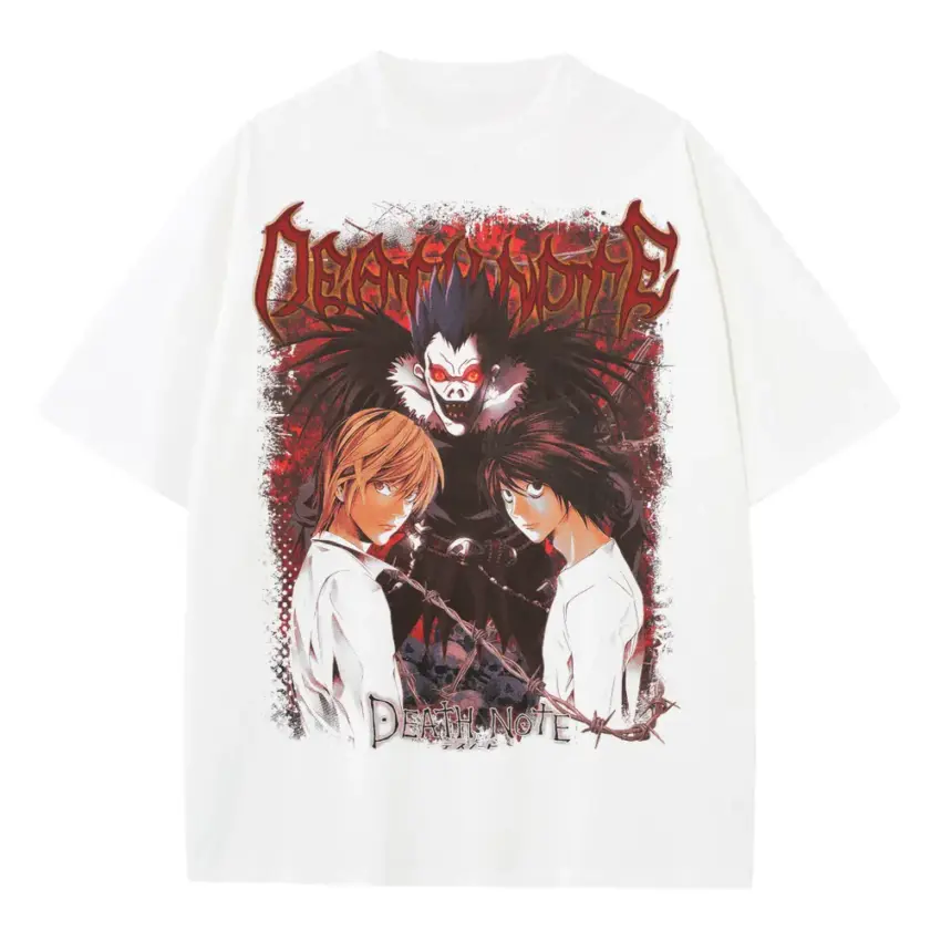 Justice And Deception Heavyweight Oversized White Graphic Tee