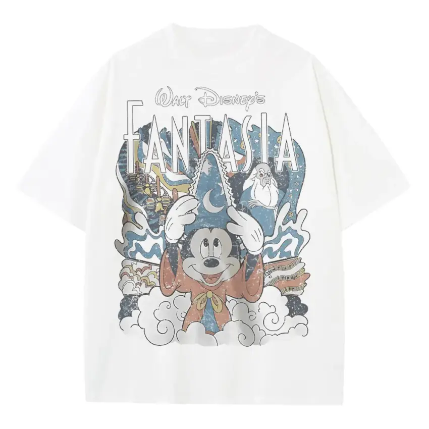 Kingdom Of Magic Fantasy Heavyweight Oversized White Graphic Tee