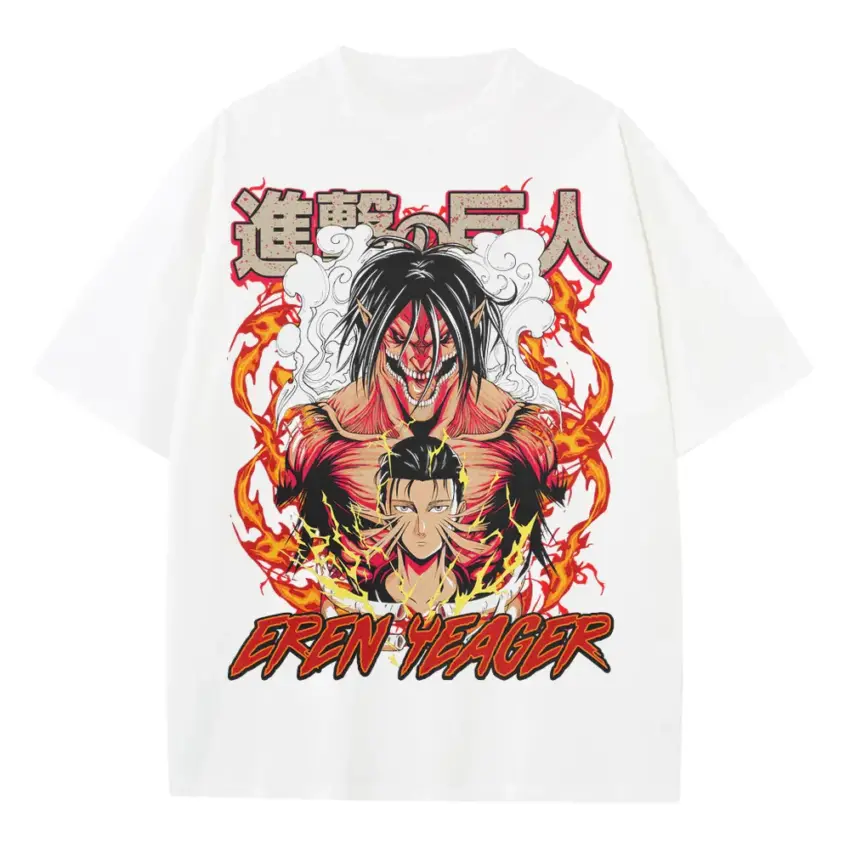 Rage Of The Titans Heavyweight Oversized White Graphic Tee