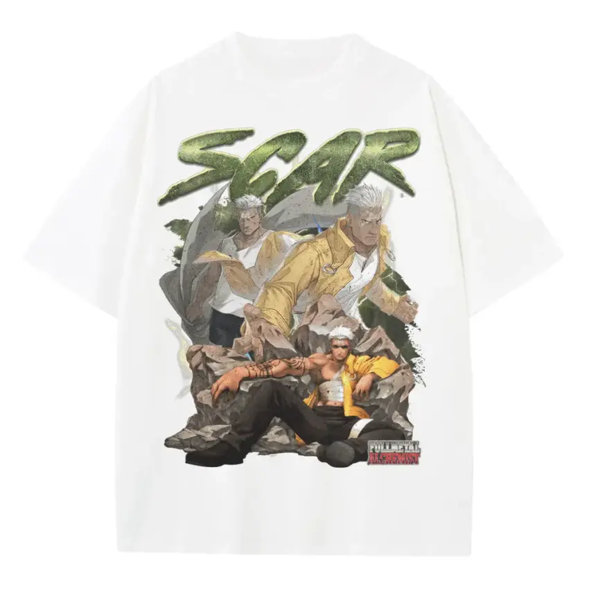 Stardust Crusaders Destiny Heavyweight Oversized White Graphic Tee