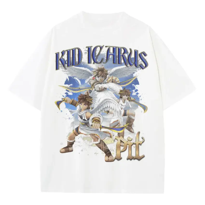 Uprising Of Icarus Heavyweight Oversized White Graphic Tee