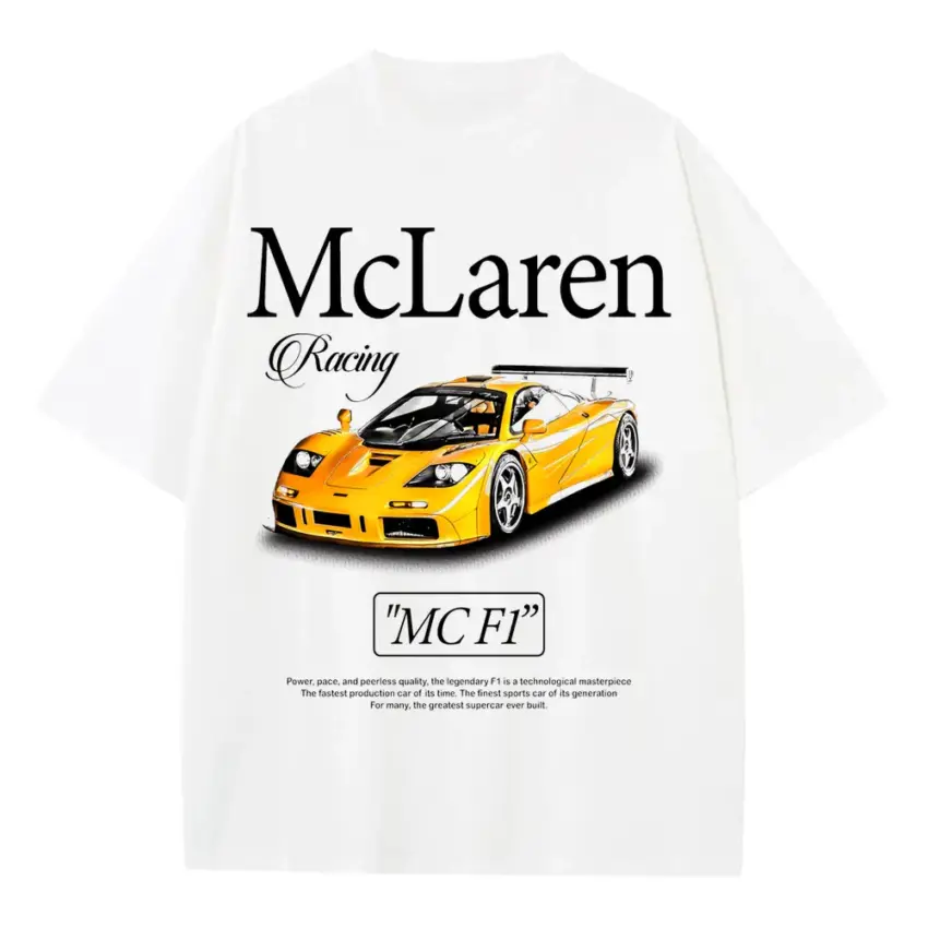 Papaya Orange Glory Heavyweight Oversized White Graphic Tee