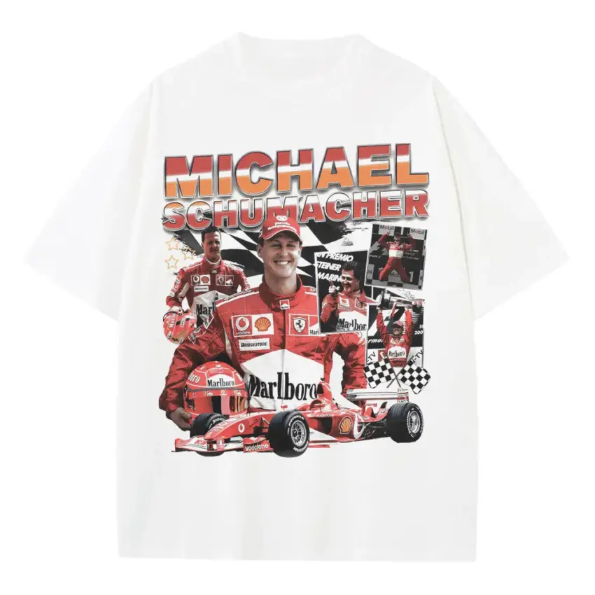 Schumacher The Red Baron Heavyweight Oversized White Graphic Tee