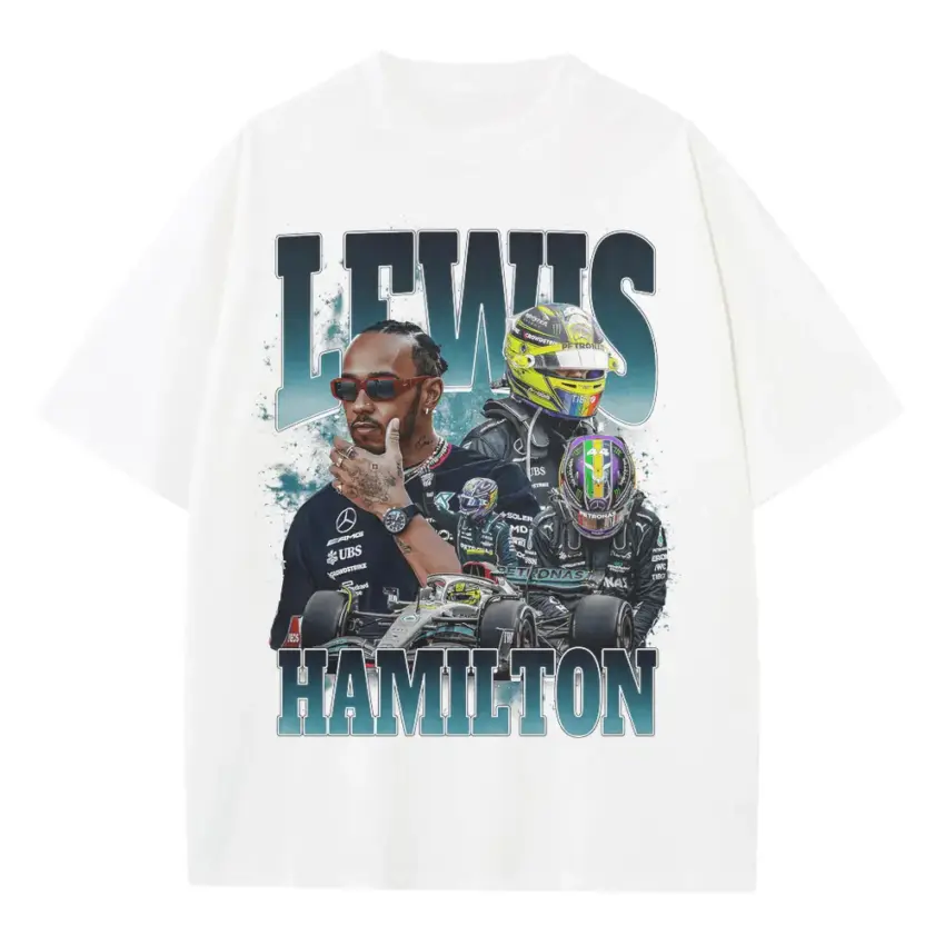 Sir Lewis The Champion Heavyweight Oversized White Graphic Tee