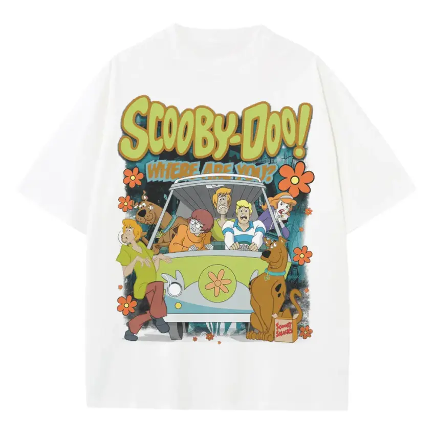 Meddling Kids Heavyweight Oversized White Graphic Tee