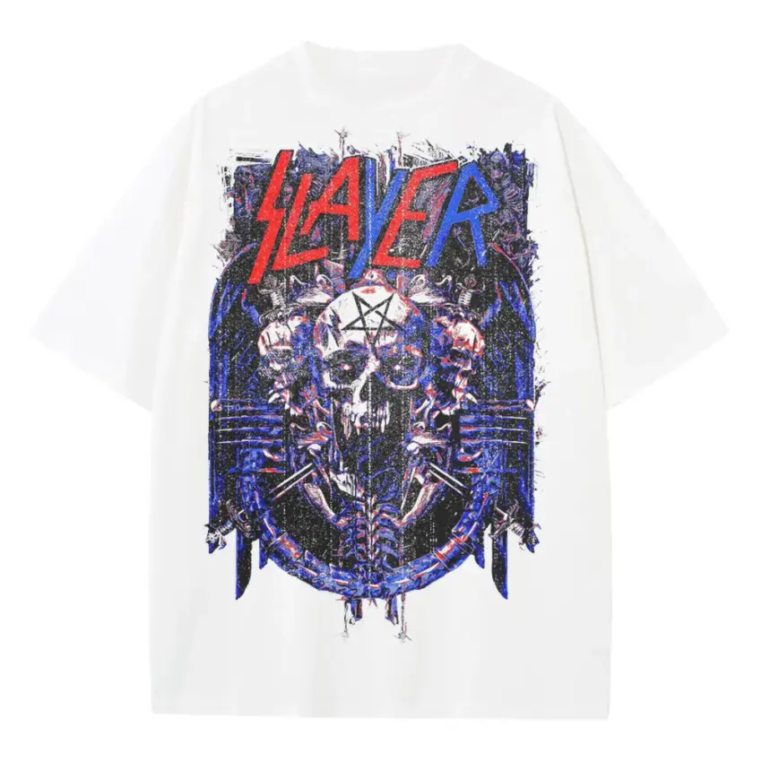 Angel Of Death Heavyweight Oversized White Graphic Tee