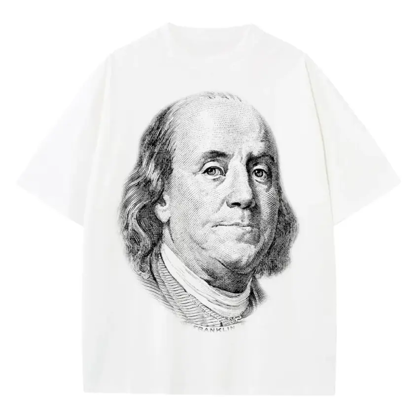 All About The Benjamins Heavyweight Oversized White Graphic Tee