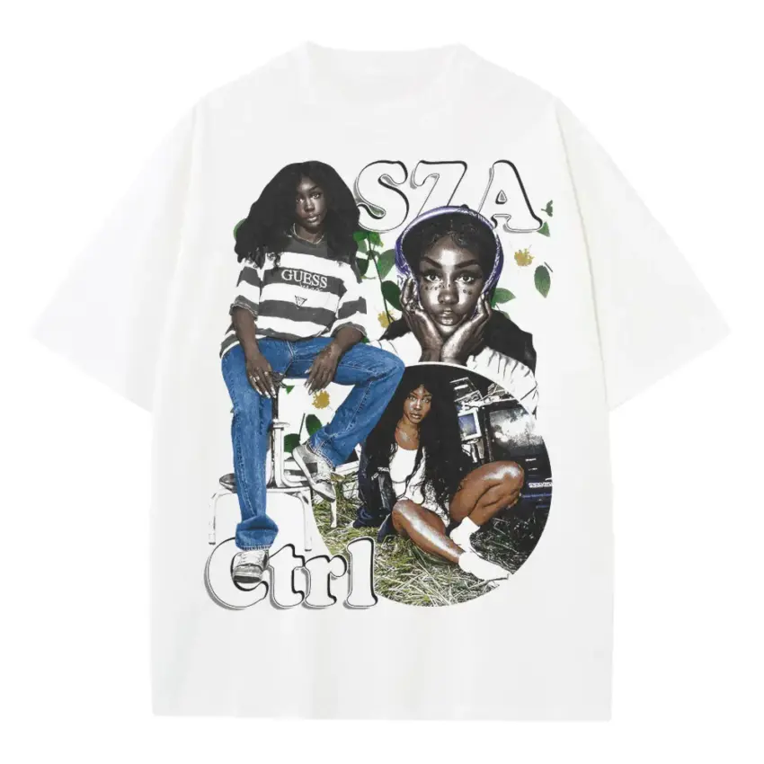 Ctrl Era Queen Heavyweight Oversized White Graphic Tee