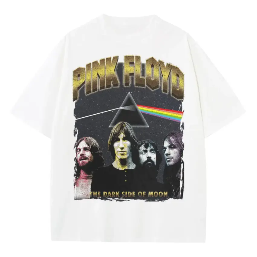 Dark Side Of The Prism Heavyweight Oversized White Graphic Tee