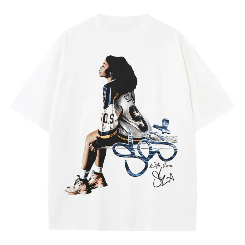 Ctrl Queen Heavyweight Oversized White Graphic Tee