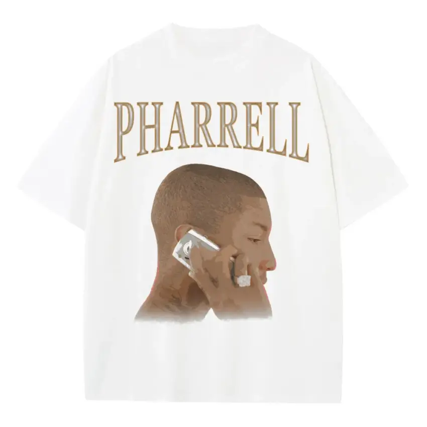 Happy Frequency Heavyweight Oversized White Graphic Tee