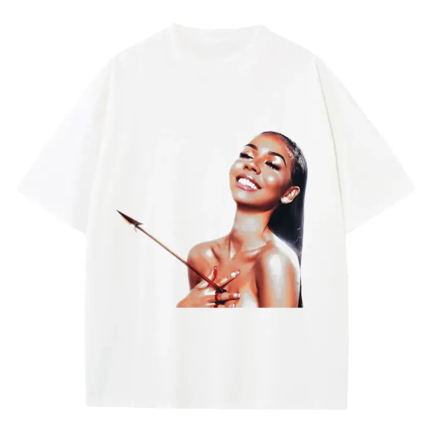 Icy Girl Heavyweight Oversized White Graphic Tee