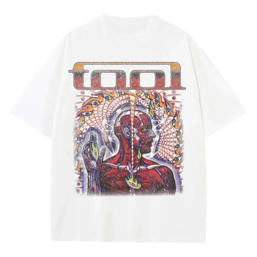 Lateralus Anatomy Heavyweight Oversized White Graphic Tee