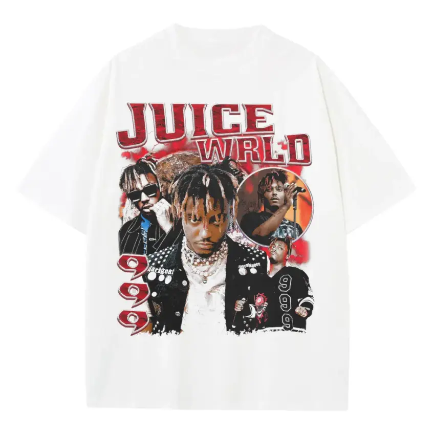 Juice WRLD 999 Club Heavyweight Oversized White Graphic Tee