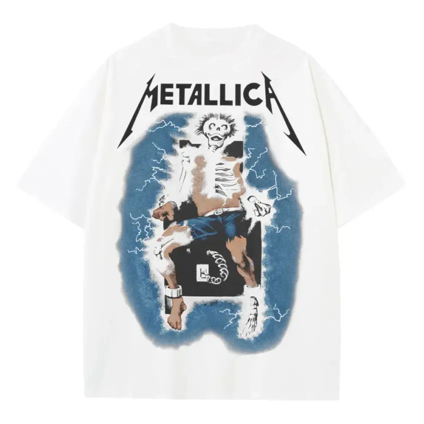 Ride The Lightning Heavyweight Oversized White Graphic Tee