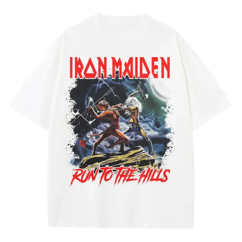 Run To The Hills Heavyweight Oversized White Graphic Tee