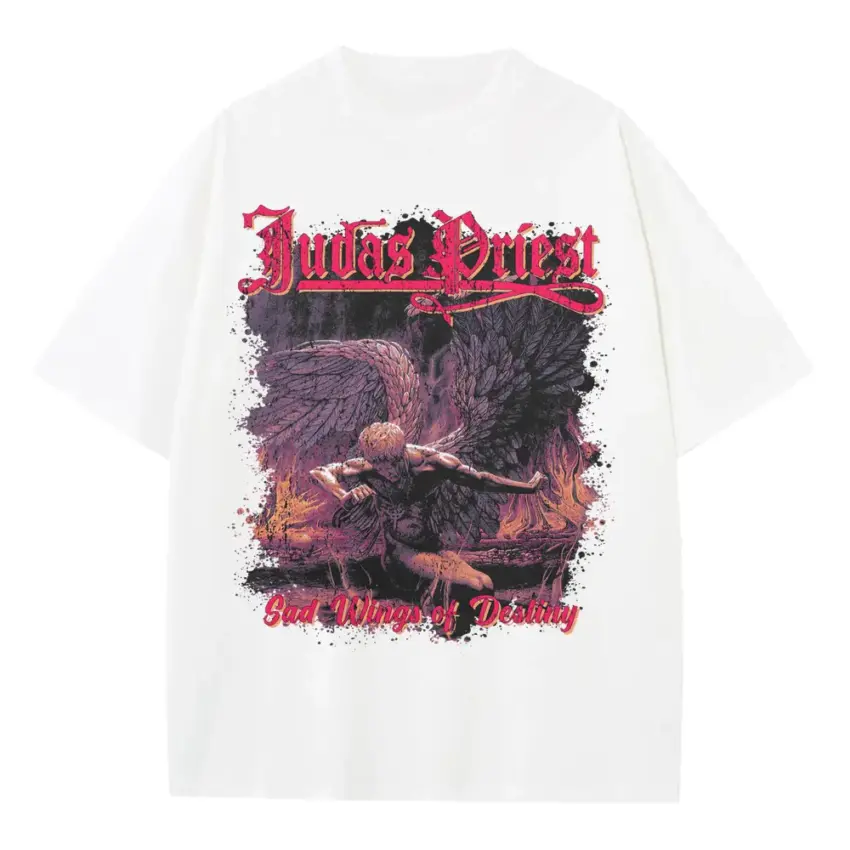 Screaming For Vengeance Heavyweight Oversized White Graphic Tee