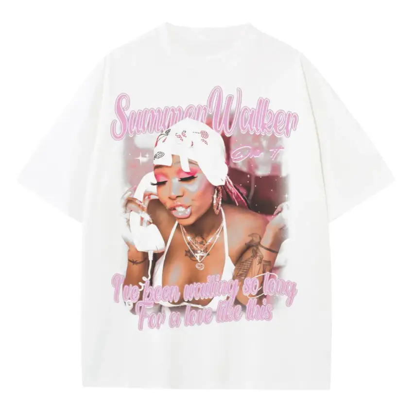 Summer Walker Vibes Heavyweight Oversized White Graphic Tee