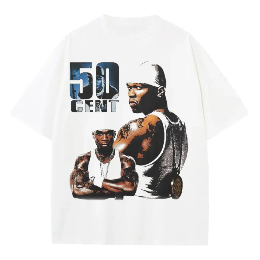 The Massacre King Heavyweight Oversized White Graphic Tee
