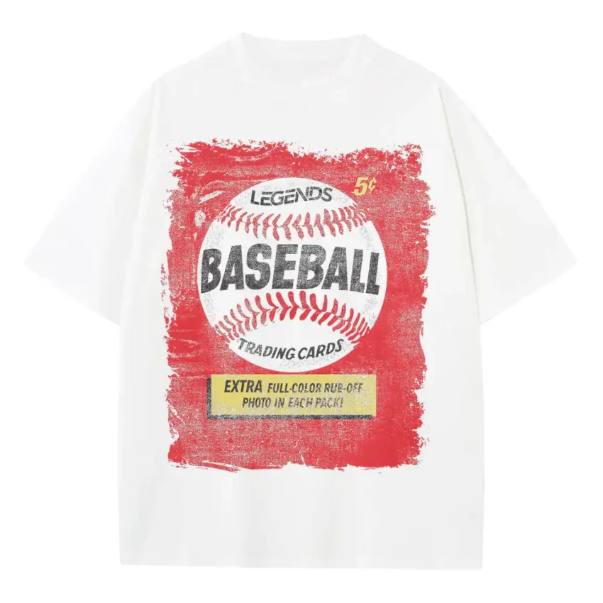 Legends Baseball Wax Pack Heavyweight Oversized White Graphic Tee