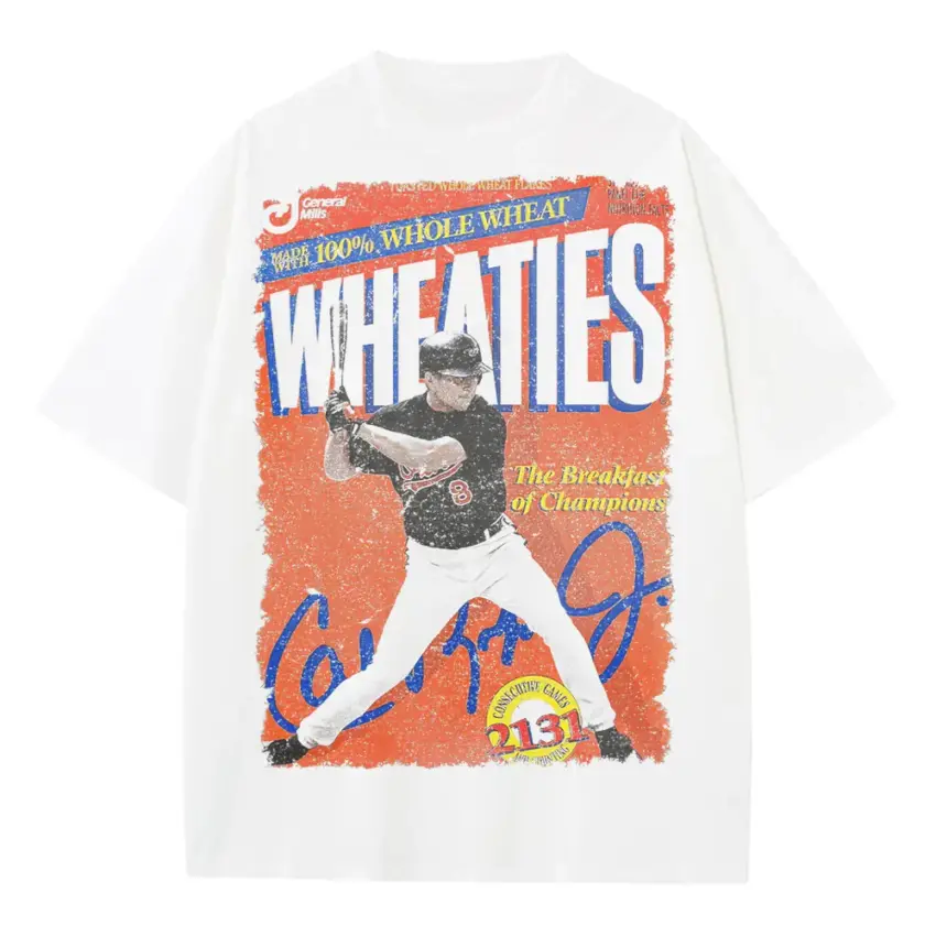 Wheaties Champion Number Thirteen Heavyweight Oversized White Graphic Tee