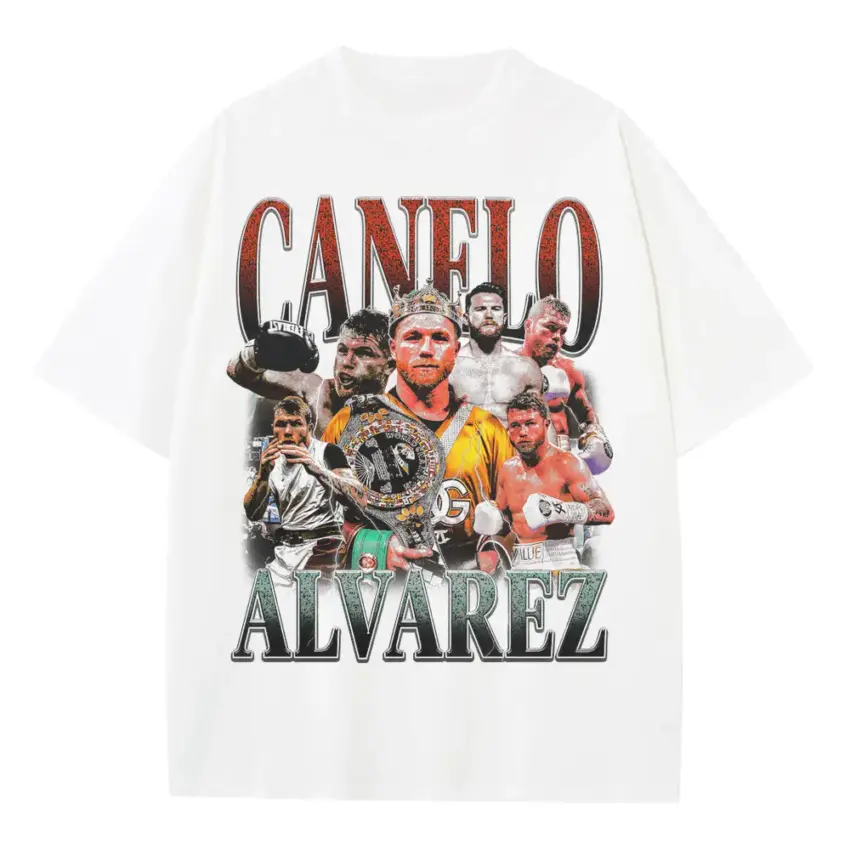 Canelo Undisputed King Heavyweight Oversized White Graphic Tee