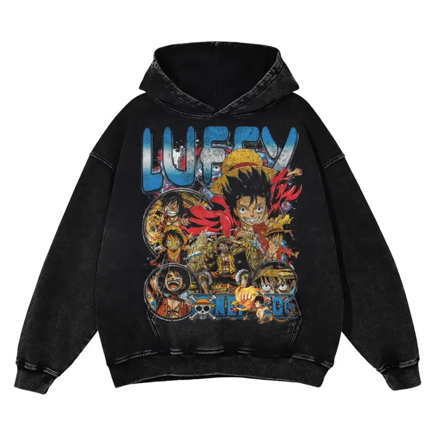 Future King Luffy Aicd Wash Oversized Hoodie