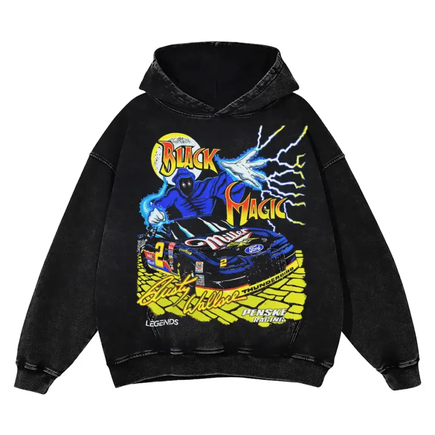Black Jack Magic Legends Aicd Wash Oversized Hoodie