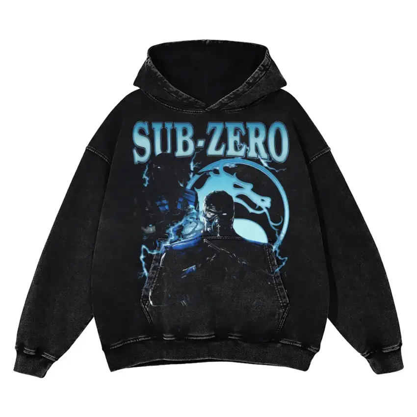 Sub Zero Absolute Zero Aicd Wash Oversized Hoodie