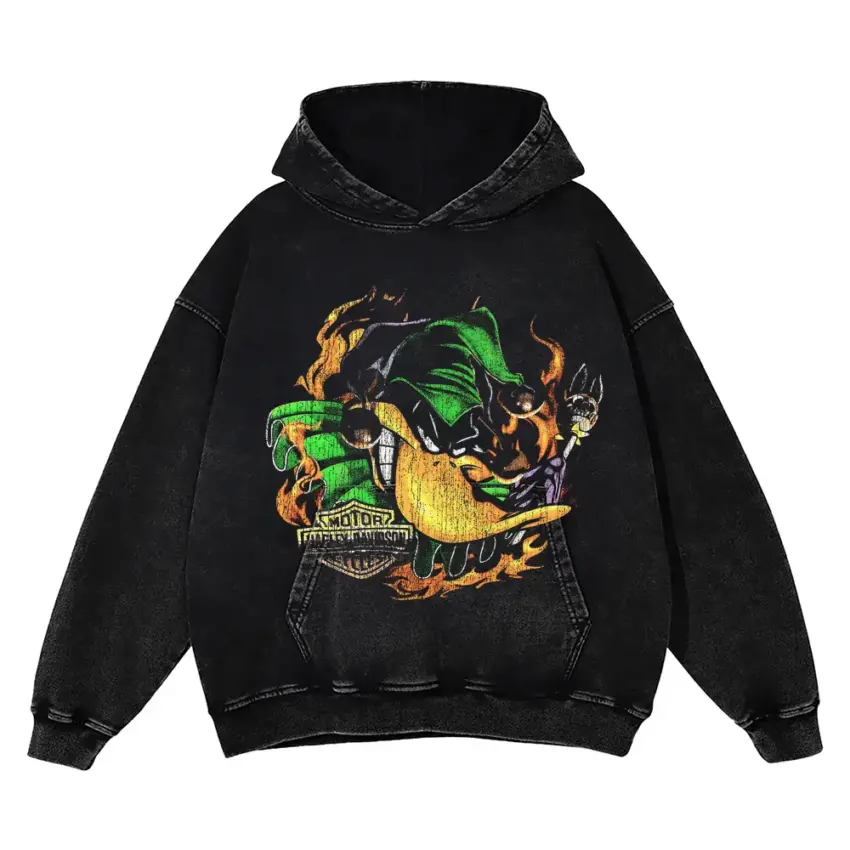 Monster Energy Motor Madness Aicd Wash Oversized Hoodie