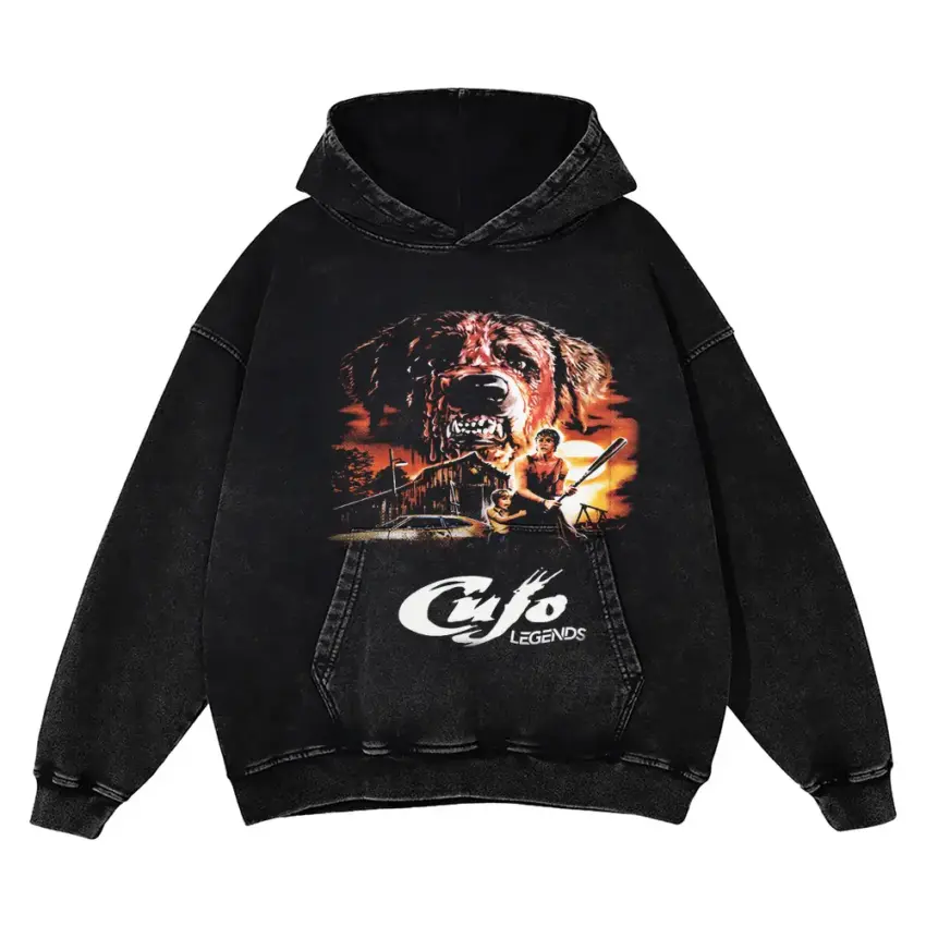 A Good Dog Gone Bad Aicd Wash Oversized Hoodie
