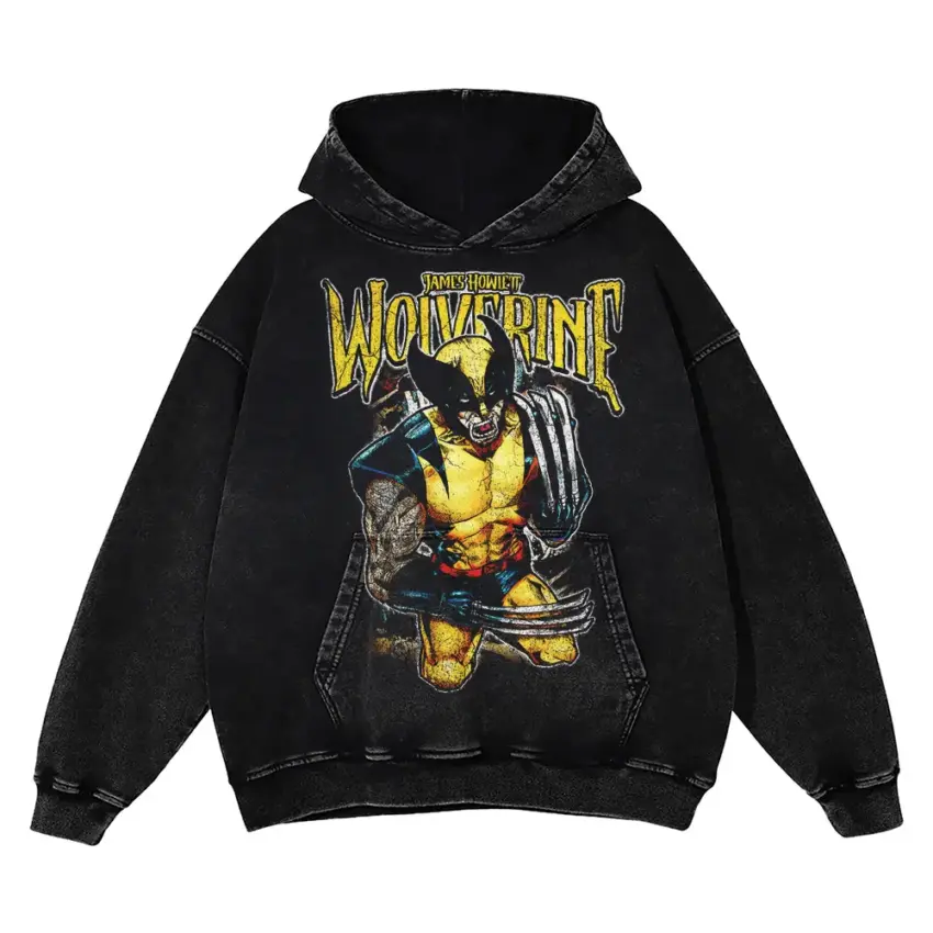Berserker Rage Aicd Wash Oversized Hoodie