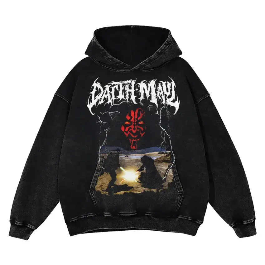 Duel Of The Fates Aicd Wash Oversized Hoodie