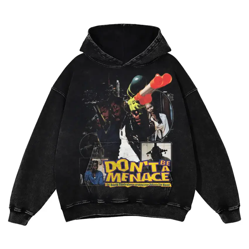 Message! Aicd Wash Oversized Hoodie