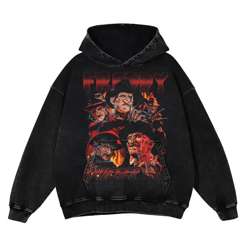 Never Sleep Again Aicd Wash Oversized Hoodie