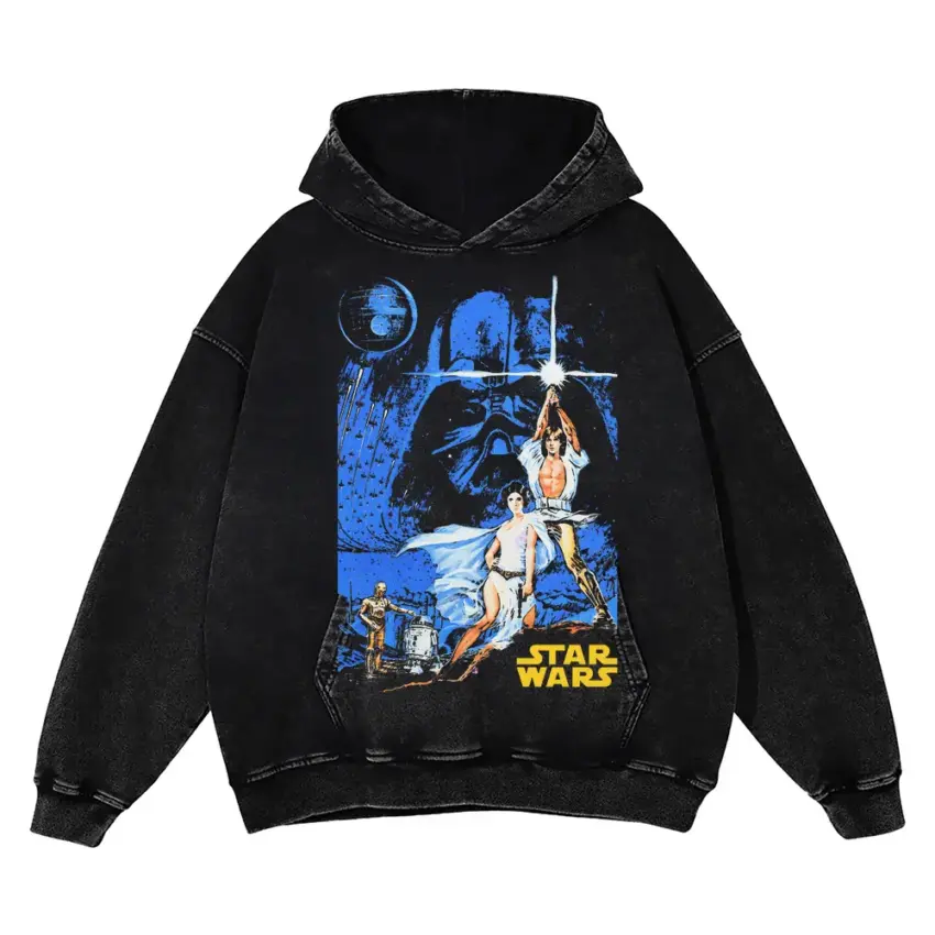 That's No Moon Aicd Wash Oversized Hoodie