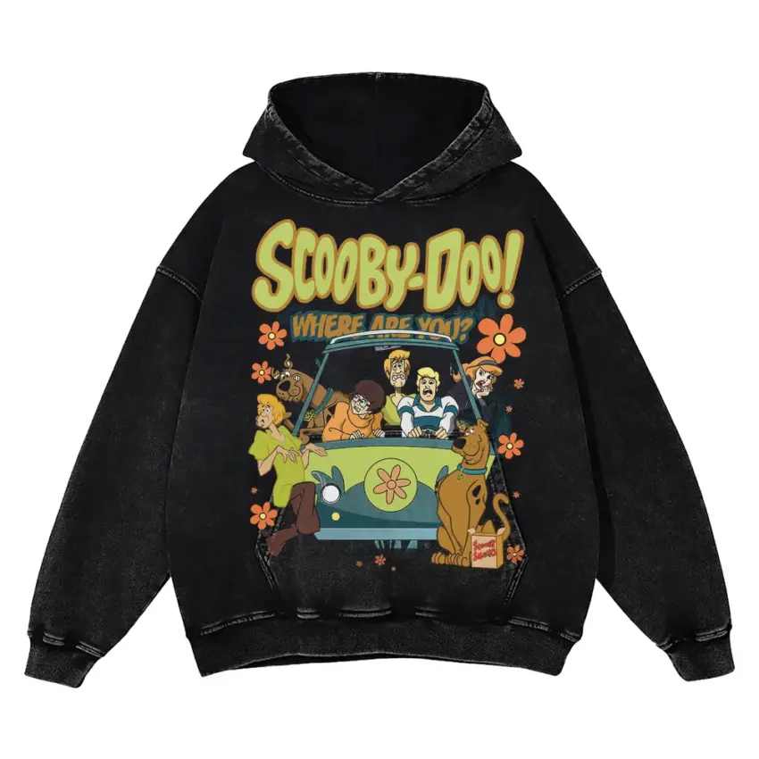 The Mystery Machine Aicd Wash Oversized Hoodie
