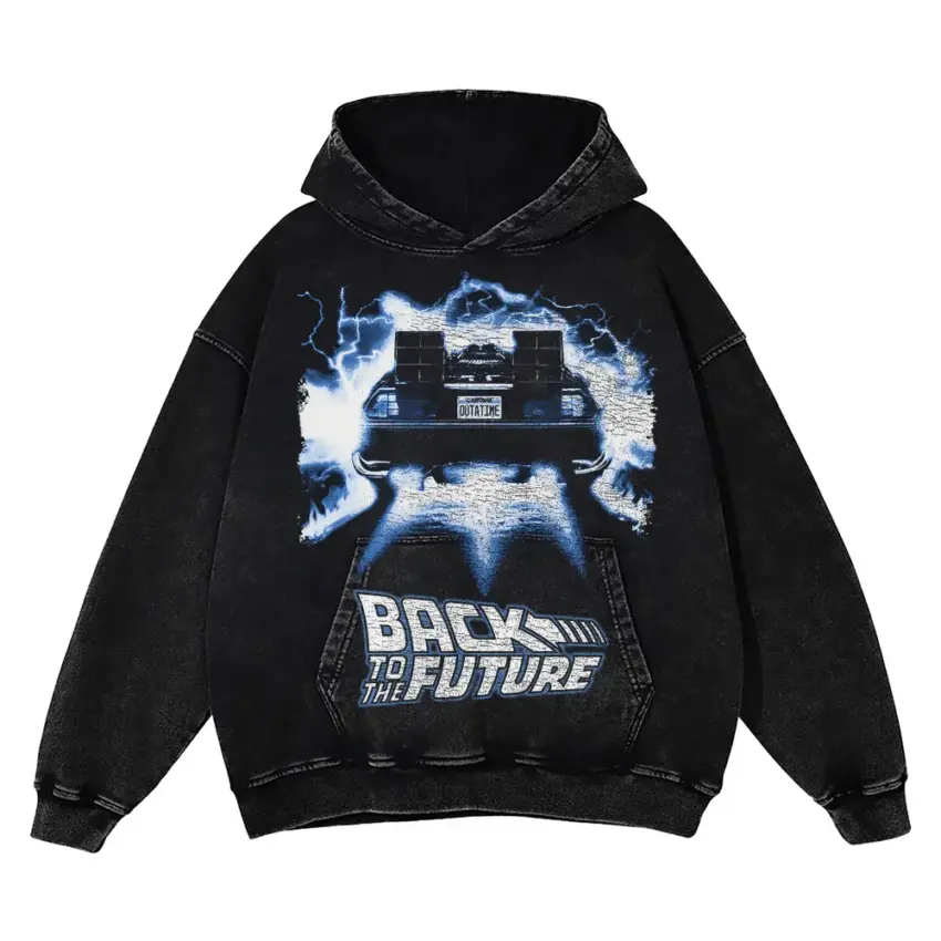 Time Circuits On Aicd Wash Oversized Hoodie