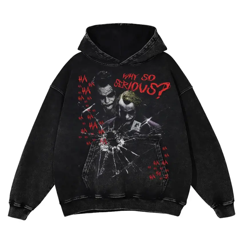 Why So Serious Aicd Wash Oversized Hoodie