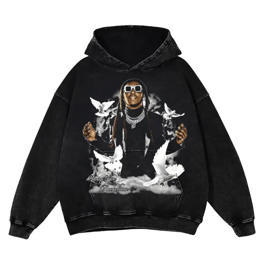 A Milli Aicd Wash Oversized Hoodie
