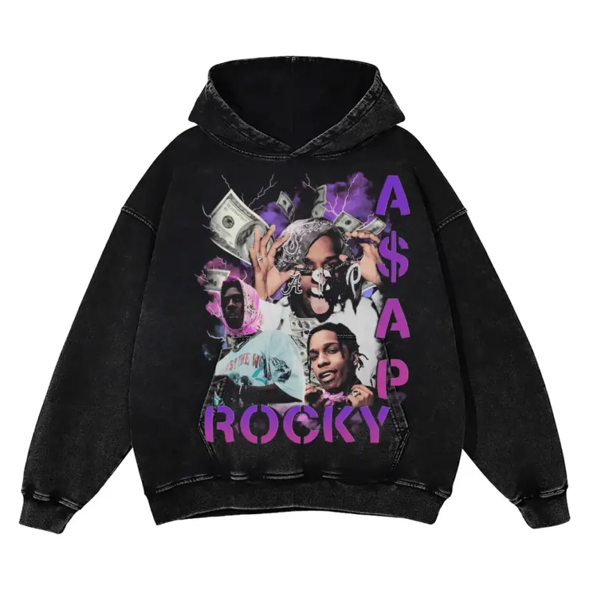 ASAP Rocky Vibrance Aicd Wash Oversized Hoodie